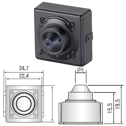 Видеокамера "KPC-EX20P1" с объективом пинхол усеченный конус .