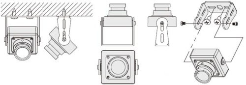 Схема монтажа видеокамеры с варифокальным объективом "KPC-S400V". 