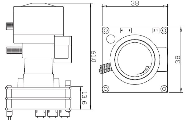 Схема подключения видеокамеры цветной "ACE-WDR380CV".